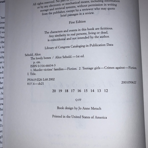 The Lovely Bones, novel by Alice Sebold, 2002, HC, first edition. - Picture 3 of 4